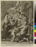 Maria mit dem Christuskind, umringt von Heiligen und Engeln