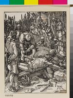 Christus wird an das Kreuz genagelt