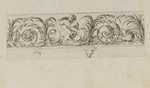 Fries mit Triton und Sirene zwischen Blattwerk und Schwänen, darunter skizzierter Kopf