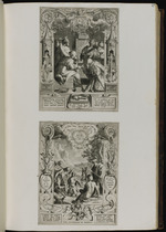 27. | Eine Verehrung des neugebohrnen Kindes ... hominis etc. / Die Taufe Christi; oben: Hic est filius meus dilectus etc: