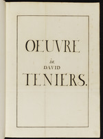 Oeuvre de David Teniers. Titelseite