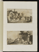 3 | Garçons paisans qui s’amusent avec le jeu / de l‘arquebuse. / Une Compagnie de buveurs devant le cabaret / de village | Fr. v. d. Wÿng. exc.