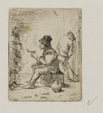 Sitzender Mann mit Pfeife