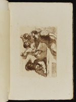 Ein Mann am Spieltisch sitzend, zwei weitere bedrohen einen Vierten mit Dolchen