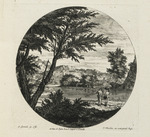 Landschaft mit zwei Frauen bei einem See